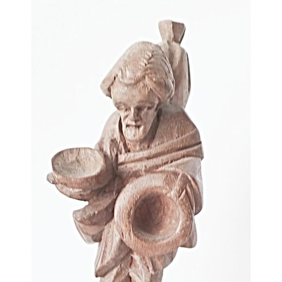 Vintage Akios Industries Ecuador Hand-Made Carved Man Wooden Peasant Figure - Picture 2 of 8